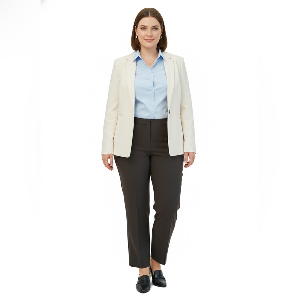 Louben Dark Brown Dress Pants Women’s Us 14 Straight Leg Career Workwear
